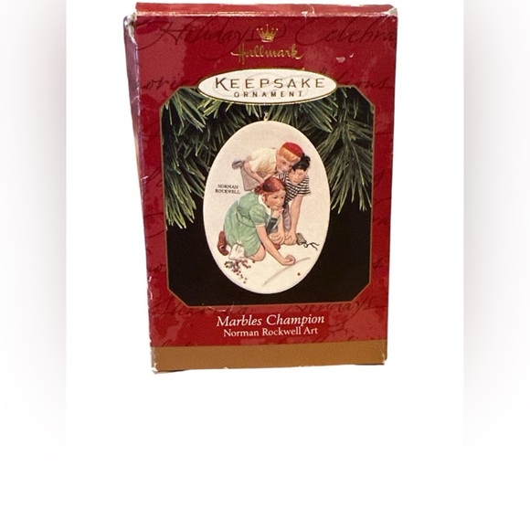 MARBLES CHAMPION 1997 Norman Rockwell Art Vintage Hallmark Keepsake Ornament - Picture 1 of 5
